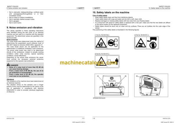 Kubota KX019-4 LPG Excavator Workshop Manual