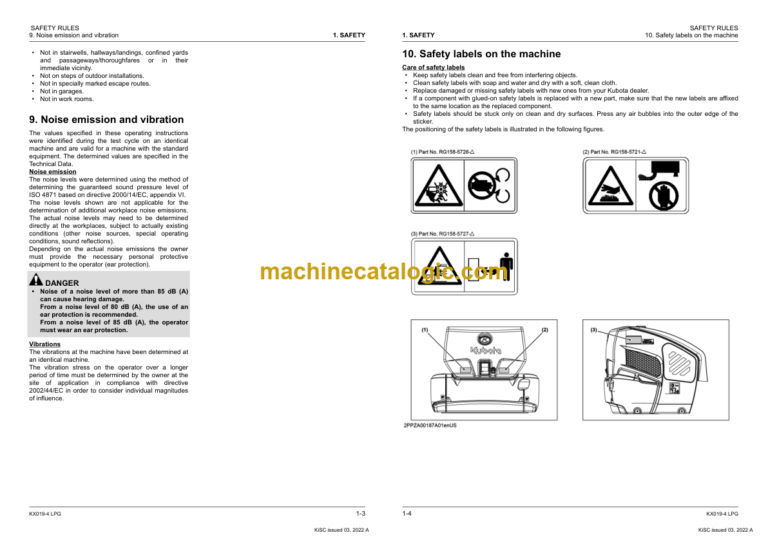 Kubota KX019-4 LPG Excavator Workshop Manual