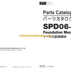 Hitachi SPD06-03 Fundation Machine Parts Catalog