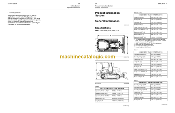 CAT D3K2 D4K2 D5K2 Track-Type Tractors Operation and Maintenance Manual