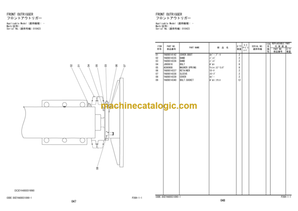 Hitachi SPD06-03 Fundation Machine Parts Catalog