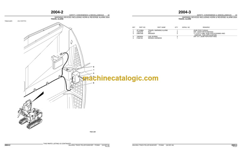 John Deere 909J 959J (Leveler) Track Feller Buncher Parts Catalog