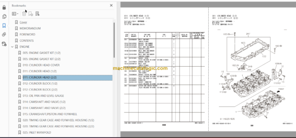 Hitachi ZX250LC-6 ZX250LCN-6 Hydraulic Excavator Parts Catalog & Engine and Equipment Components Parts Catalog