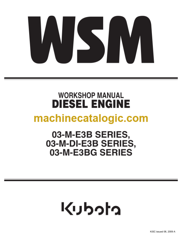 Kubota 03-M-E3B SERIES 03-M-DI-E3B SERIES 03-M-E3BG SERIES (2) Workshop Manual