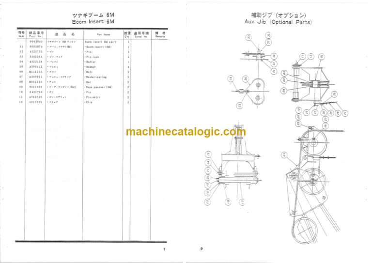 Hitachi PD90 Crawler Crane Parts Catalog