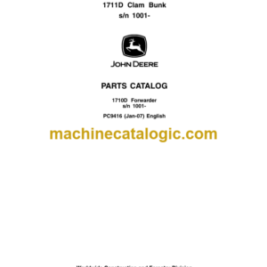 John Deere 1710D Forwarder Parts Catalog sn 1001-