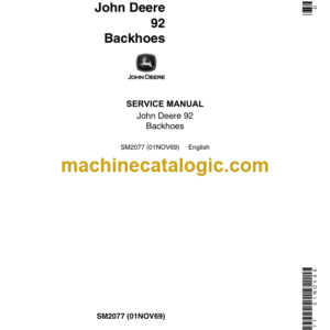 John Deere 92 Backhoes Service Manual