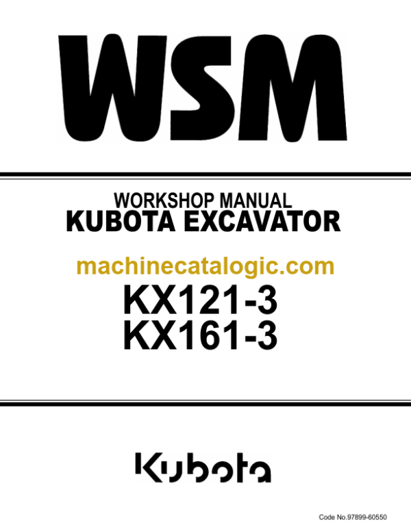 Kubota KX121-3 KX161-3 Excavator Workshop Manual