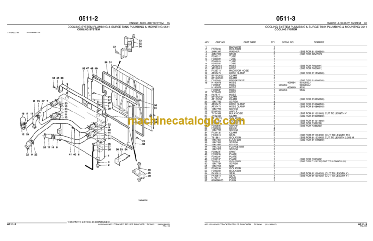 John Deere 853J 903J 953J Track Feller Buncher Parts Catalog