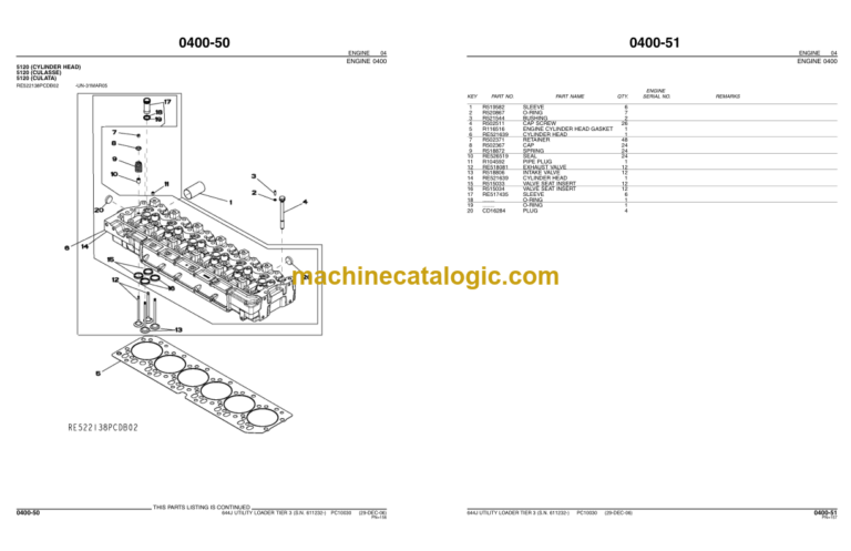 John Deere 644J UTILITY LOADER Parts Catalog