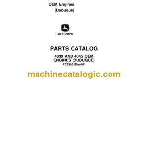 John Deere 4039 and 4045 OEM Engines (Dubuque) Parts Catalog