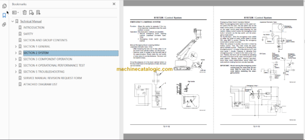 Hitachi HX99B Crawler Mounted Aerial Platform Technical and Workshop Manual