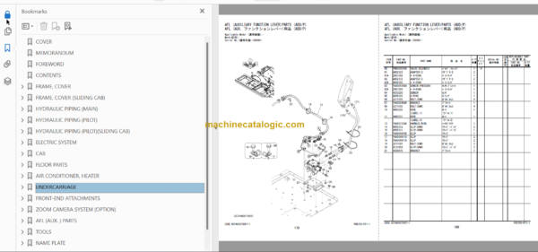 Hitachi ZX350LC-7 ZX350LCN-7 Hydraulic Excavator Parts Catalog & Equipment Components Parts Catalog