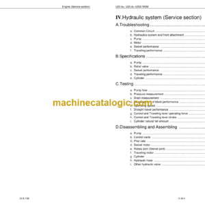 Kubota U20-3 U25-3Sα U25S Excavator Workshop Manual Code No.97899-61500