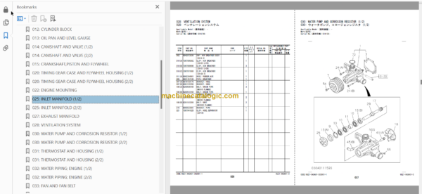 Hitachi ZX490LCH-6 ZX530LCH-6 Hydraulic Excavator Parts Catalog & Engine and Equipment Components Parts Catalog