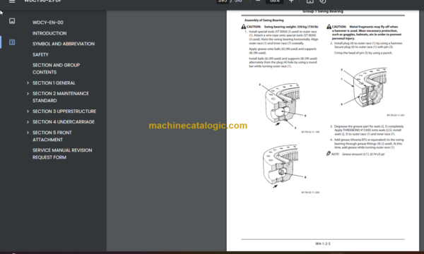 Hitachi ZX240-5A ZX240LC-5A ZX250H-5A ZX250LCH-5A ZX250K-5A ZX250LCK-5A Hydraulic Excavator Technical and Workshop Manual