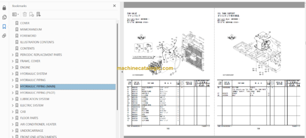 Hitachi ZX490LCH-7 ZX530LCH-7 Hydraulic Excavator Parts Catalog & Equipment Components Parts Catalog