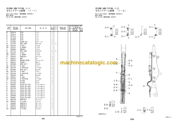Hitachi RX3300-3 Leaderless Pile Driver Parts Catalog