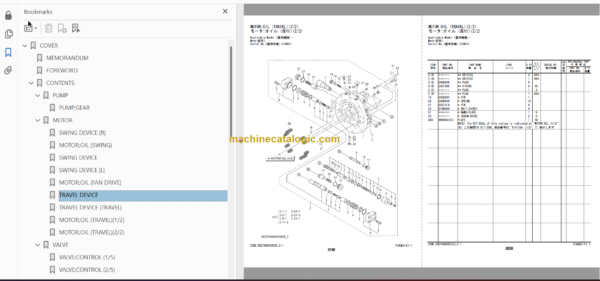 Hitachi ZX490LCH-7 ZX530LCH-7 Hydraulic Excavator Parts Catalog & Equipment Components Parts Catalog