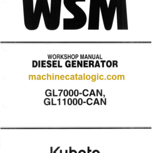 Kubota GL7000-CAN GL11000-CAN Diesel Generator Workshop Manual