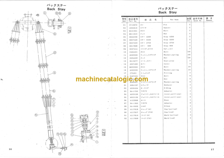 Hitachi PD80-60S Direct Coupled Type Pile Driver Parts Catalog