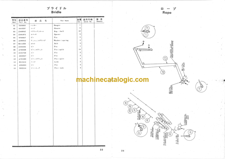 Hitachi PD80-60S Direct Coupled Type Pile Driver Parts Catalog