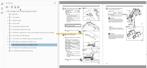 Hitachi EX1900-6 Hydraulic Excavator Technical and Assembly Procedure Workshop Manual