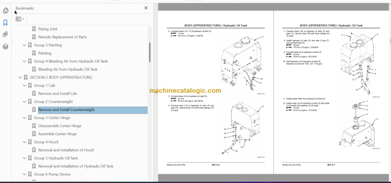 Hitachi ZW220 ZW250 Wheel Loader Technical and Workshop Manual