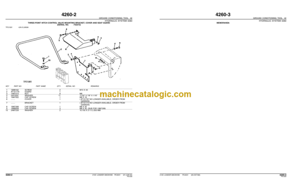 John Deere 210C LOADER BACKHOE Parts Catalog