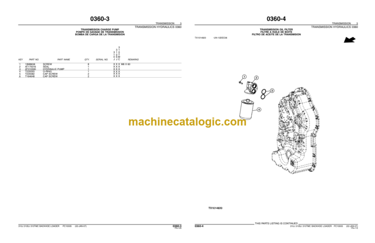 John Deere 310J 310SJ and 310TMC BACKHOE LOADERS Parts Catalog