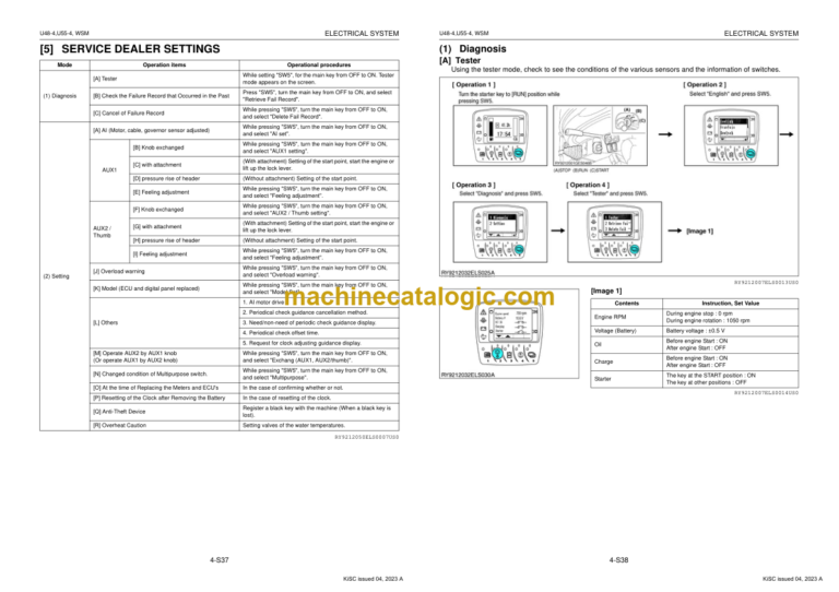 Kubota U48-4 U55-4 Excavator KiSC issued 04-2023 A Workshop Manual