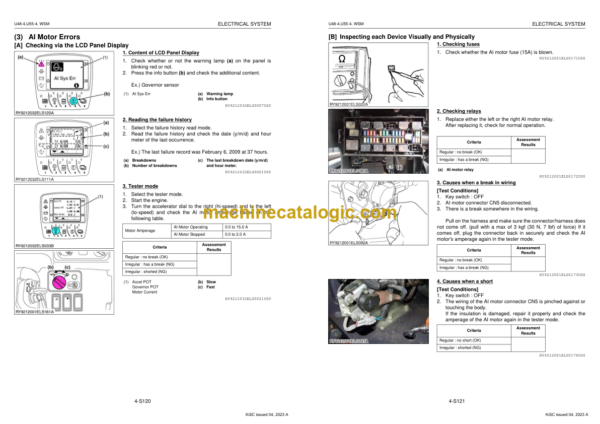 Kubota U48-4 U55-4 Excavator KiSC issued 04-2023 A Workshop Manual