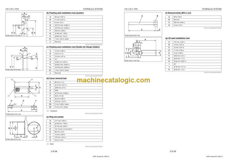 Kubota U48-4 U55-4 Excavator KiSC issued 04-2023 A Workshop Manual