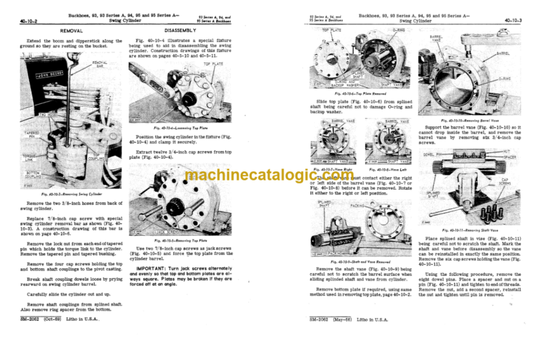 John Deere 93 and 93 Series A 94 95 and 95 Series A Backhoes Service Manual