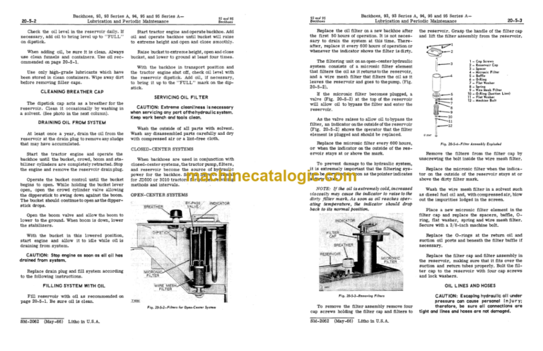 John Deere 93 and 93 Series A 94 95 and 95 Series A Backhoes Service Manual