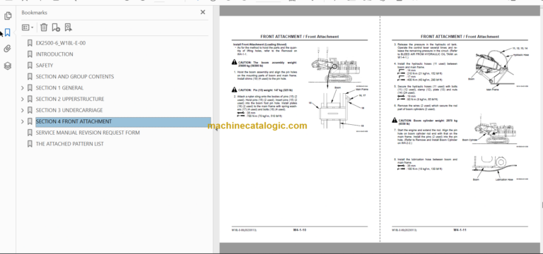 Hitachi EX2500-6 Hydraulic Excavator Technical and Assembly Procedure and Workshop Manual