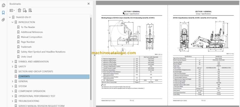 Hitachi ZX10U-6 Hydraulic Excavator Technical and Workshop Manual