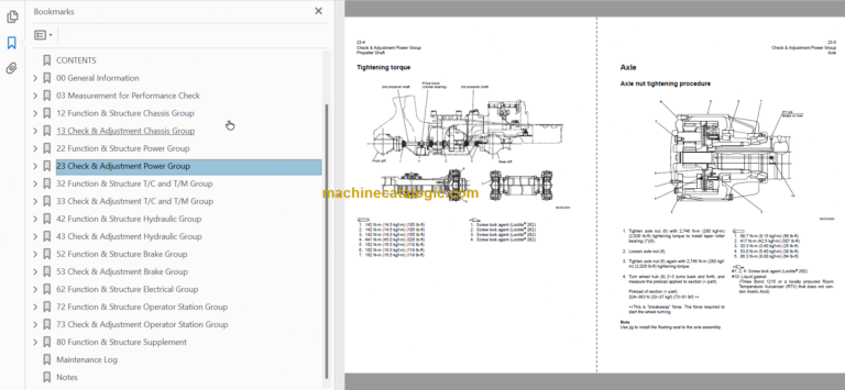 Hitachi ZW370 Wheel Loader Technical and Workshop Manual