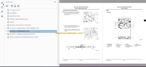 Hitachi ZH200-5A Hybrid Excavator Technical and Workshop Manual