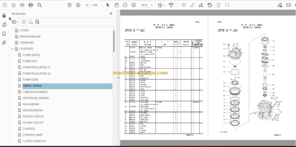 Hitachi ZX140W-3 Wheeld Excavator Parts Catalog & Equipment Components Parts Catalog