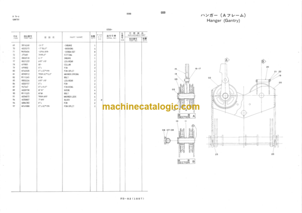 Hitachi PD60 PILE DRIVER BASIC MACHINE Parts Catalog