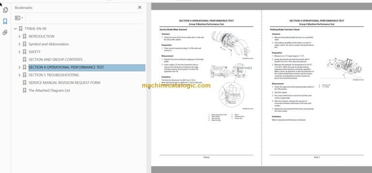Hitachi ZW370-5B Wheel Loader Technical and Workshop Manual