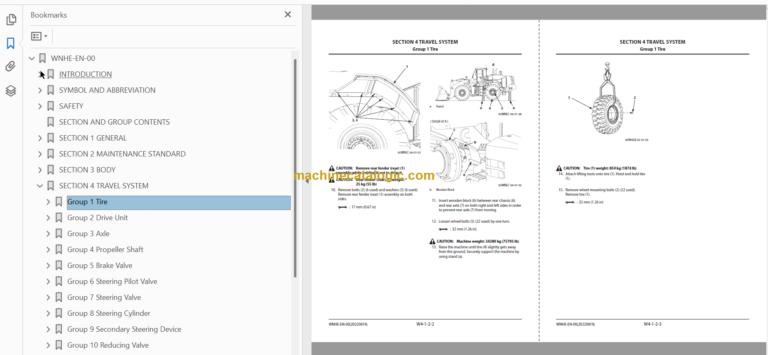 Hitachi ZW370-5B Wheel Loader Technical and Workshop Manual