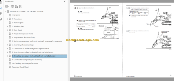 Hitachi EX3600E-6 Hydraulic Excavator Technical and Assembly Procedure and Workshop Manual