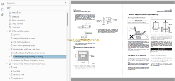 Hitachi ZW370-G Wheel Loader Technical and Workshop Manual