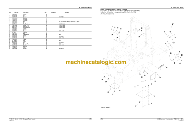 John Deere 319D Compact Track Loader Parts Catalog