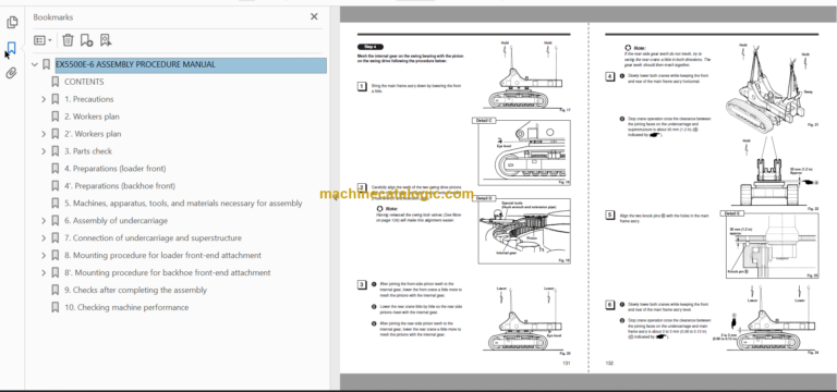 Hitachi EX5500E-6 Hydraulic Excavator Technical and Assembly Procedure and Workshop Manual