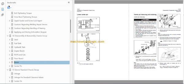 Hitachi ZW550-G Wheel Loader Technical and Workshop Manual