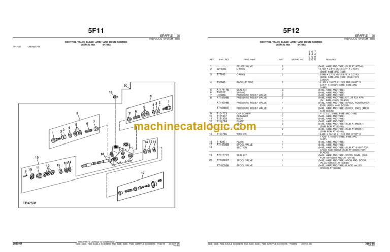 John Deere 540E 640E 740E 548E 648E 748E SKIDDERS PARTS CATALOG