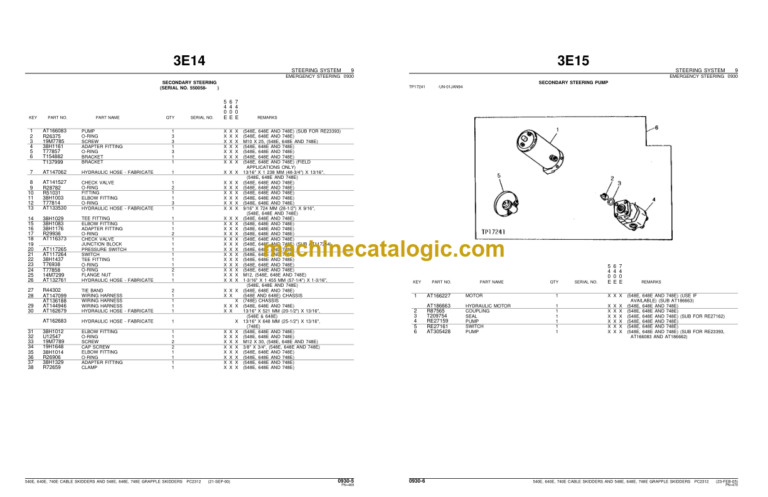 John Deere 540E 640E 740E 548E 648E 748E SKIDDERS PARTS CATALOG